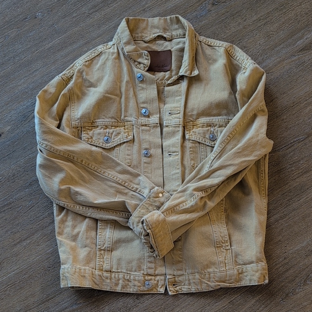 ZARA Women Yellow Jean Jacket Women's Medium